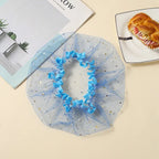 White Star Ruffle Mesh Dog Face Cover