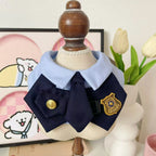 Police-inspired pet bib costume for dogs and cats on mannequin