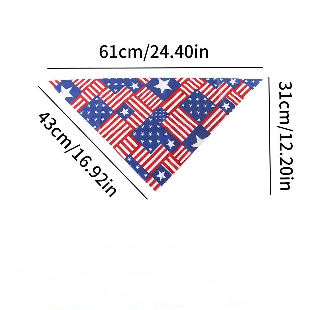USA-Inspired Patriotic Pet Bandana - Dimensions View