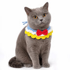 Handmade Fairy Tale Princess Bib (Red Bow) | Artisan Knit Pet Collar