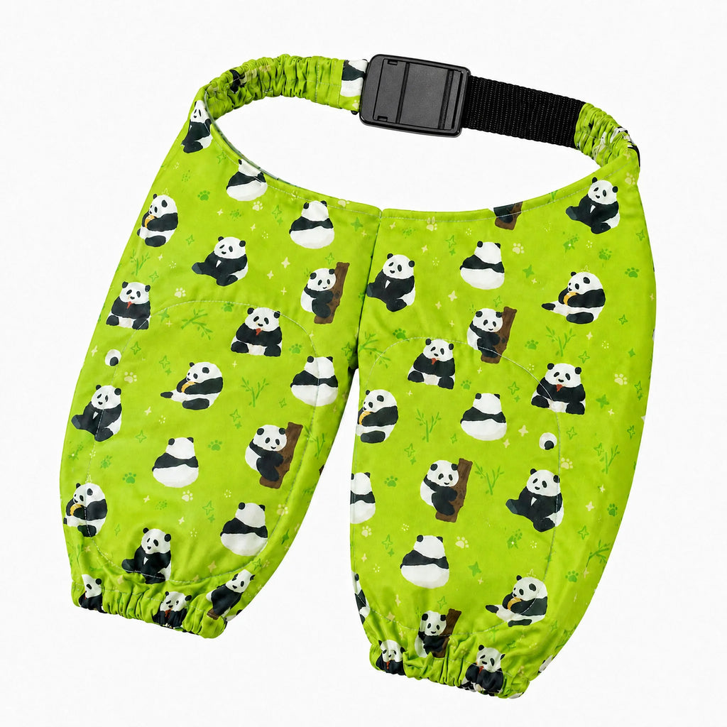 Green panda sleeves with buckle clip detail