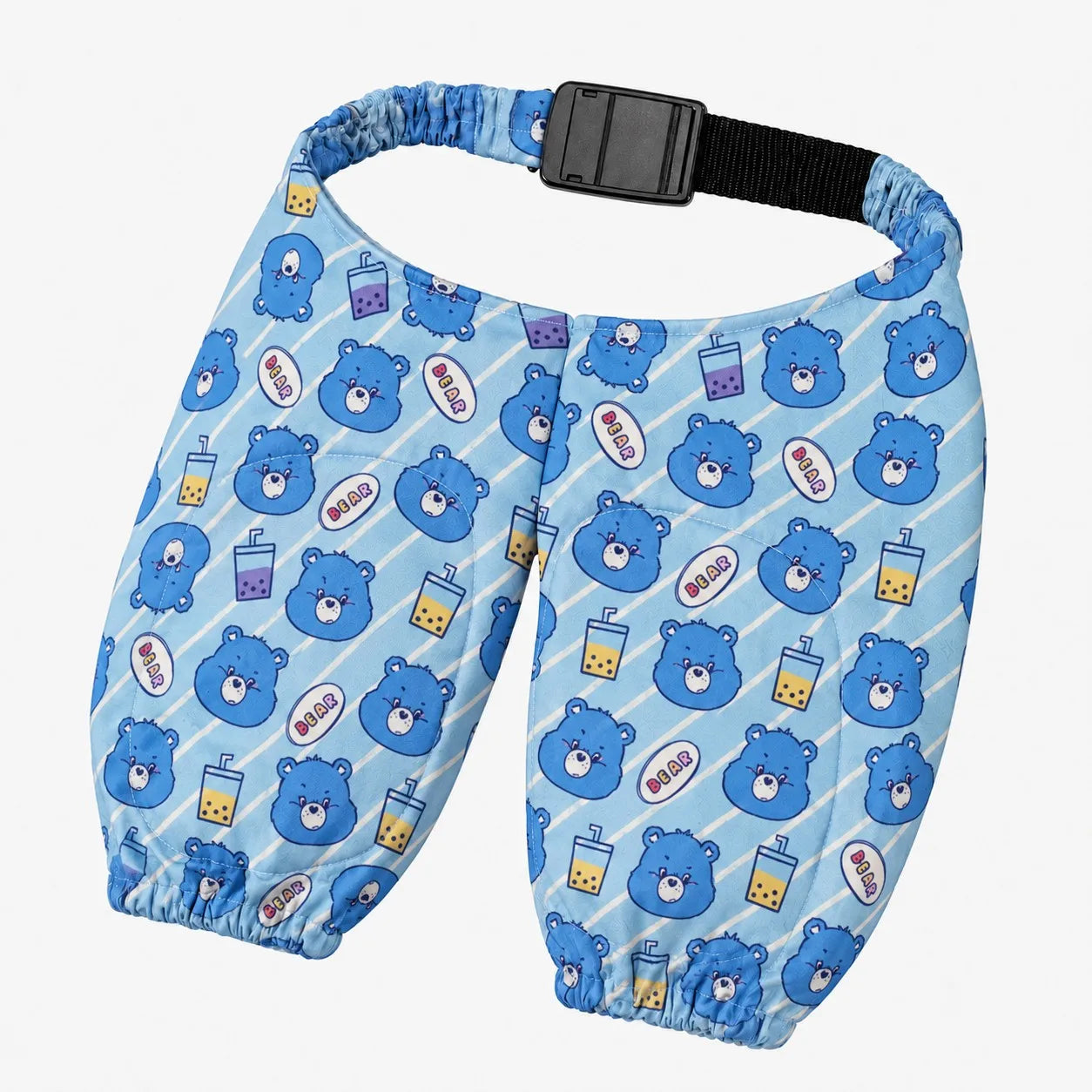 Blue bear print dog front leg elbow guards with adjustable strap