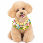 Handmade Flourishing Garden Floral Pet Bib | Artisan Knit Collar