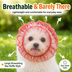 White Star Ruffle Mesh Dog Face Cover