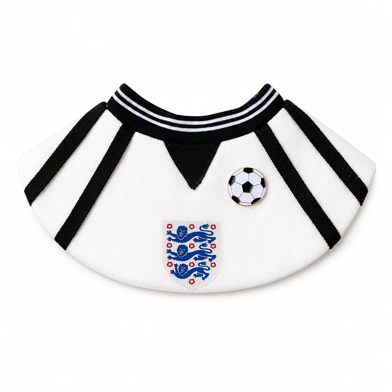 England-inspired soccer pet bib bandana on a clean white background