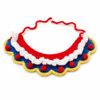Handmade Fairy Tale Princess Bib (Pom-Poms) | Artisan Knit Pet Collar