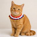 Handmade Fairy Tale Princess Bib (Pom-Poms) | Artisan Knit Pet Collar