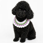 Handmade Purple Tulip Pet Bib | Artisan Knit Flower Collar