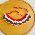 Handmade Fairy Tale Princess Bib (Pom-Poms) | Artisan Knit Pet Collar