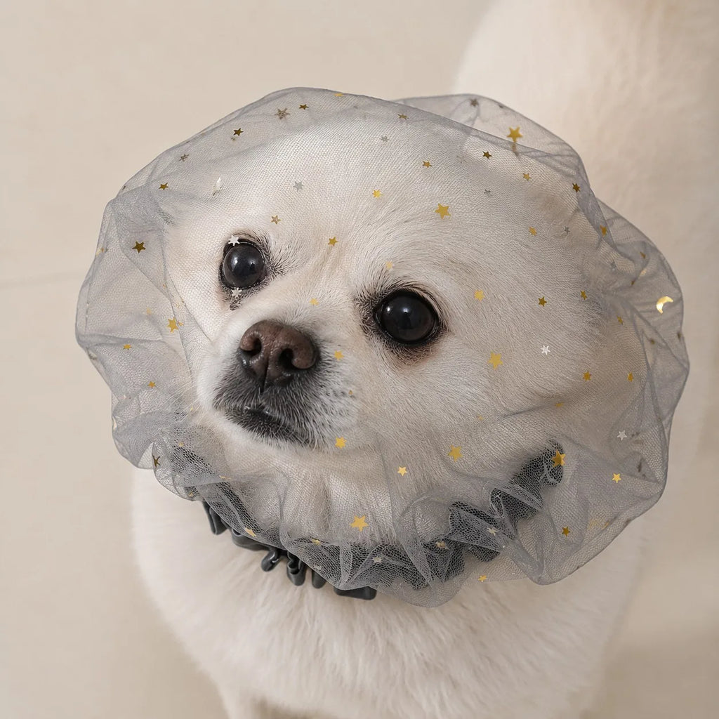 Blue Mesh Dog Face Cover - Side View