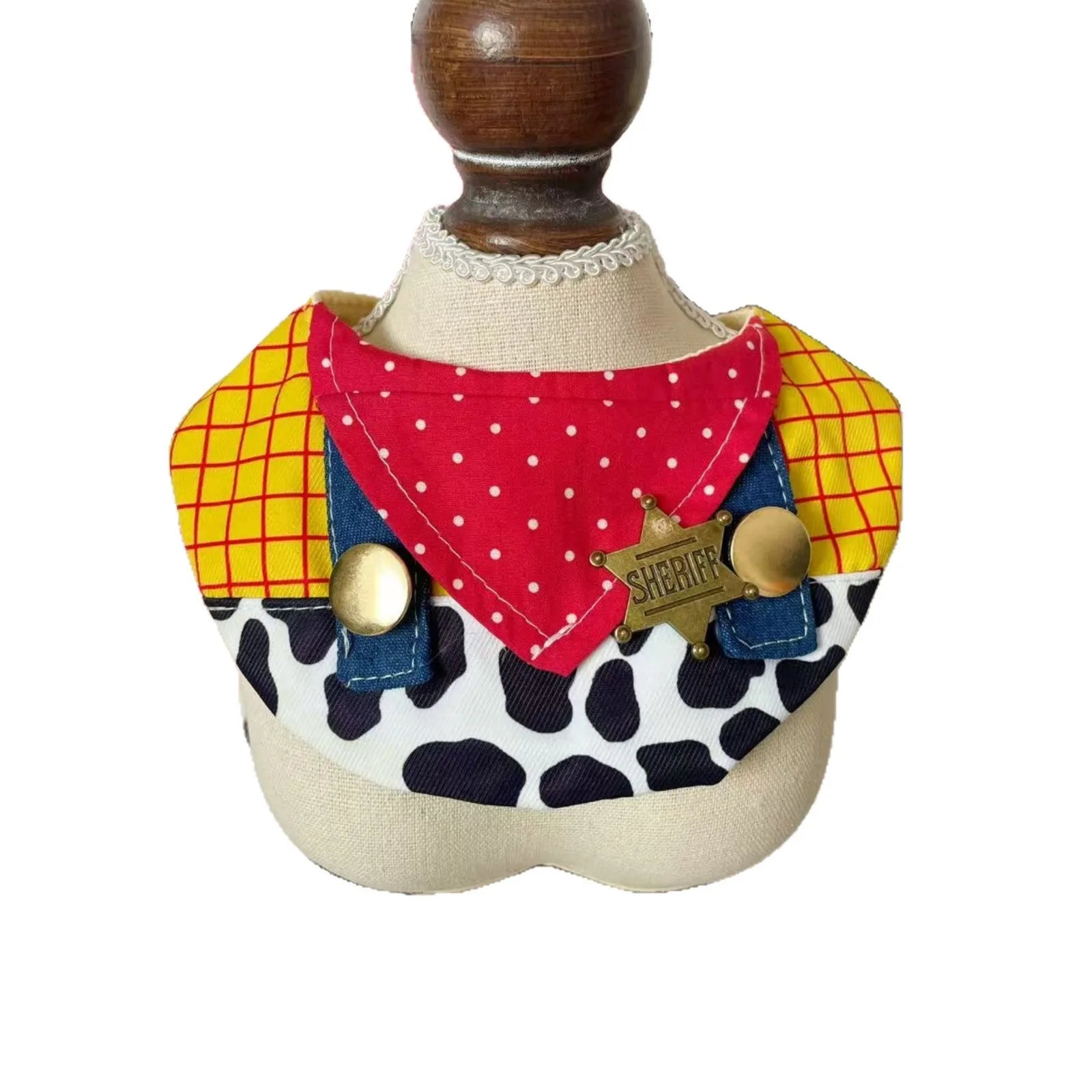 Western Cowboy Sheriff Pet Costume Collar - Main View