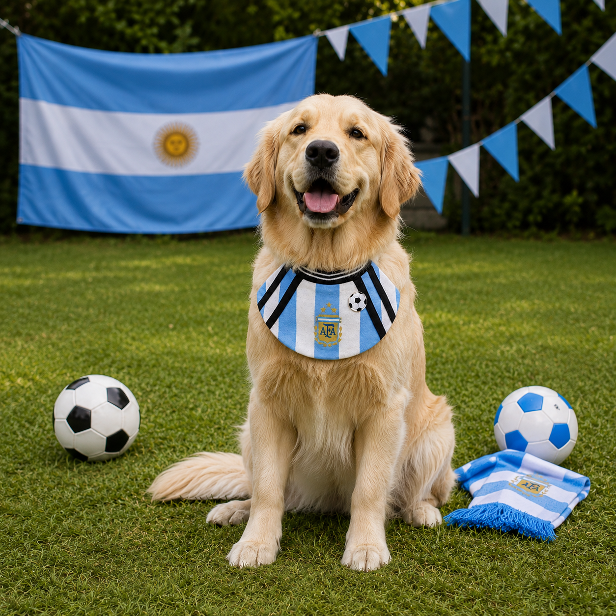 Sky Blue & White Sport Style Pet Bib | Artisan Knit Accessory