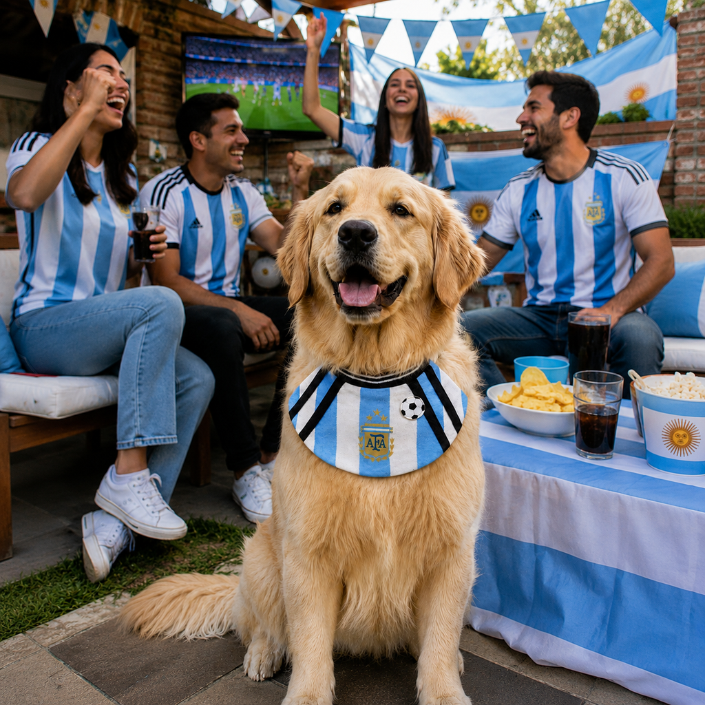 Sky Blue & White Sport Style Pet Bib | Artisan Knit Accessory