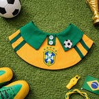 Green & Yellow Sport Style Pet Bib | Artisan Knit Accessory